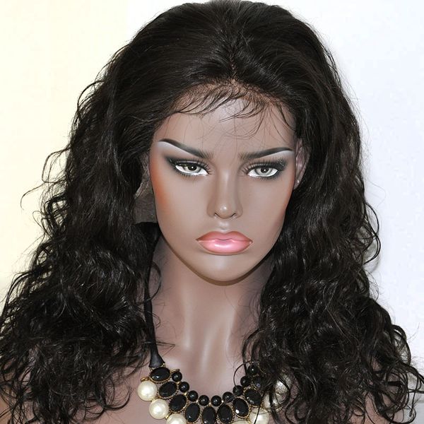 

natural looking loose wave pre plucked hairline human hair lace front wig 150% density brazilian human hair wigs for black women, Black;brown