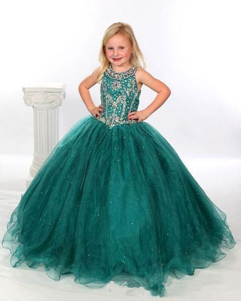 

beaded little baby girls' pageant party gowns crew neck sleeveless flower girls' dress birthday dresses, Red;yellow