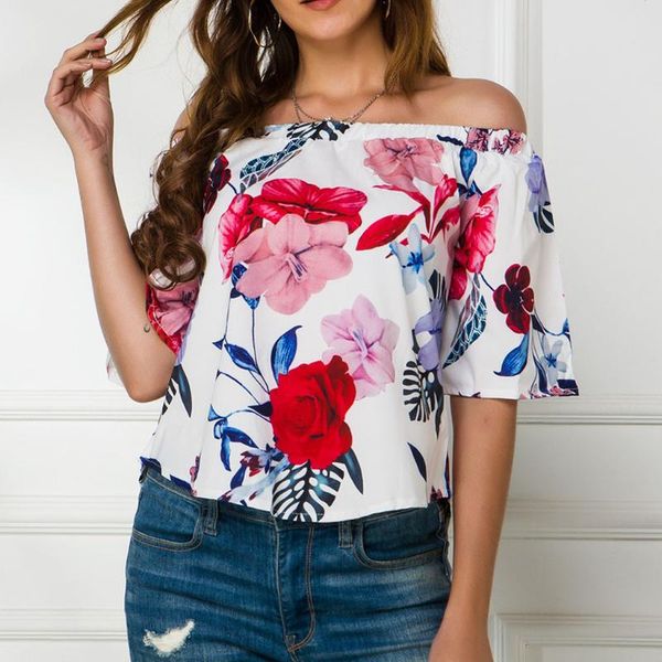 

плюс размер женские топы блузки летняя уличная одежда холодное плечо женщина блузка женские топы женская одежда 2020 модная одежда#p30, White