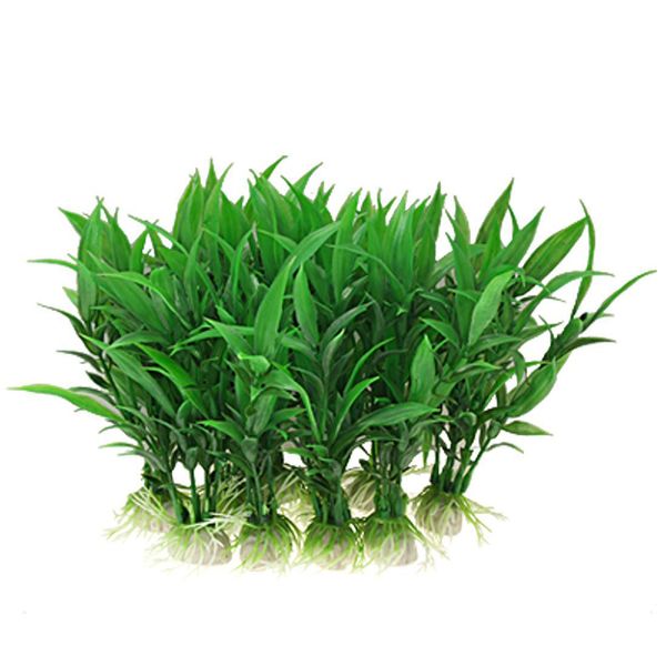 

10pcs aquarium green fake grass plant aquatic fish tank emulating seaweed landscaping ornaments