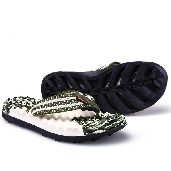 

summer massage camouflage men's slippers beach shoes tide men's vietnamese word drag men cool flip flops arch support slippers, Black