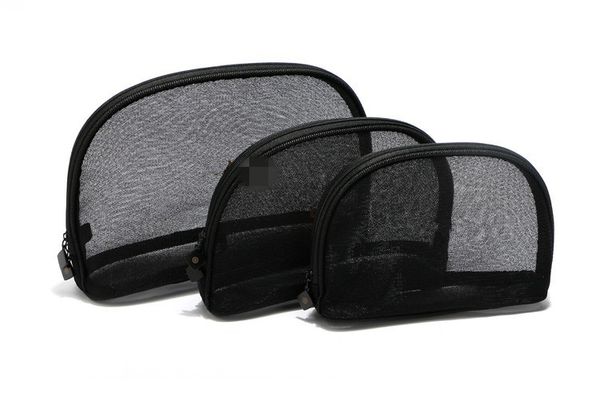 

women mesh 3pcs/set makeup organizer bag toiletry clutch pouch boutique