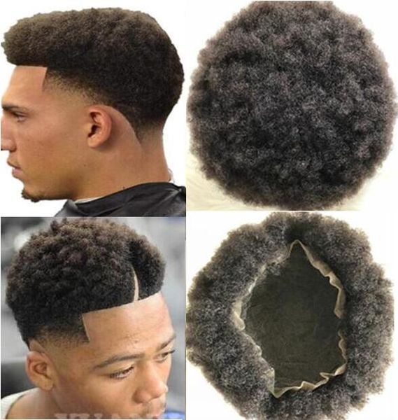 2019 Men Hair System Wig Hairpieces Afro Curl Toupee Full Swiss
