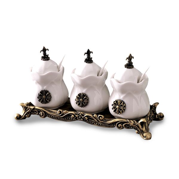 

storage bottles & jars northern european style creative ceramic seasoning pot three piece set of household box kitchen supplies organizer