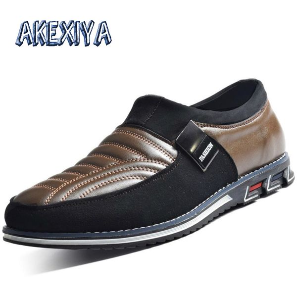 

leather casual mens shoes comfortable male buiness formal shoes fashion splice men oxford classic man footwear 38-48, Black
