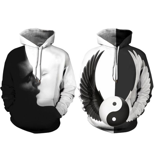 

new style men's designer hoodies stretch sweatshirts hip hop pullovers sportswear 3d printing couples with clothing s-5xl 153, Black
