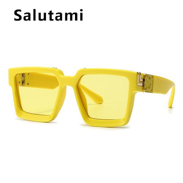 

candy color square hip hop sunglasses for women and men 2020, White;black