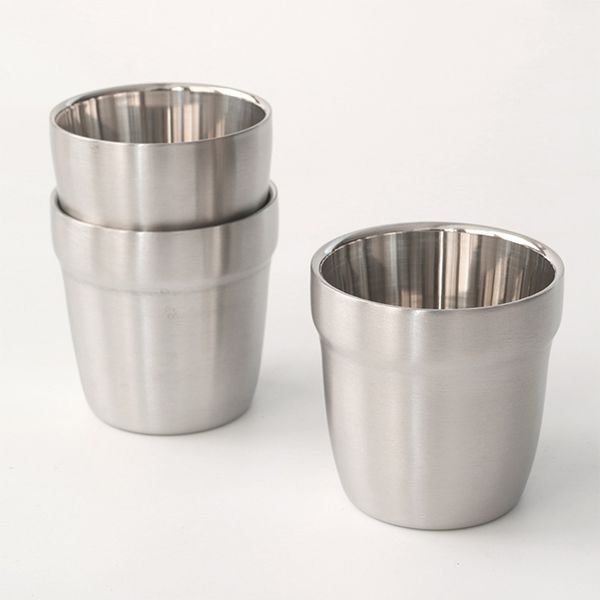 

180 мл 304 из нержавеющей стали двойная чашка воды пиво кофе m ug чашка чая посуда чашка для рук бар питьевая кружка сок контейнер