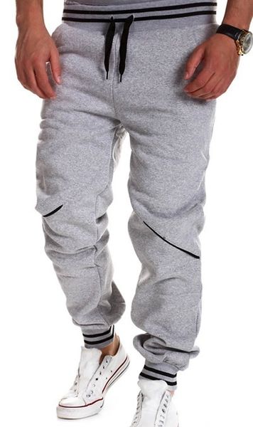 

zogaa 2019 casual loose solid sweatpants full length midweight drawstring mens pants 4 colors, Black