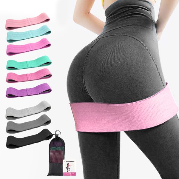 

resistance bands set workout exercise hip elastic non-slip circle fabric strength for legs and busquat trainning