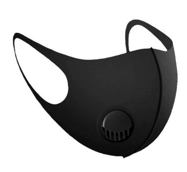 

ice silk face mask with breathing valve washable sponge mask reusable anti-dust pm2.5 protective masks black recycle designer masks gga3303