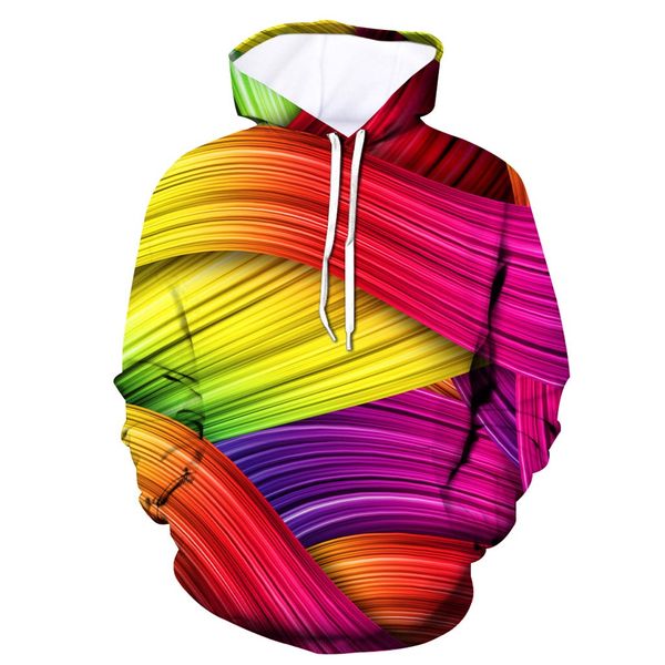 

plus size autumn men hoodie pullover funny 3d striped printing harajuku anime hooded sweatershirt men long sleeve clothes, Black