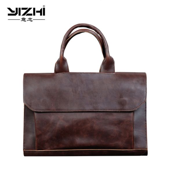 

yizhi2018 business men's briefcase large capacity high-quality pu leather shoulder bag computer bag portable tote