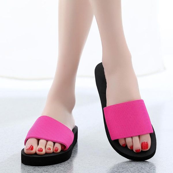 

women summer beach slippers house shoes open toe non-slip sandals women flat home slippers ladies indoor outdoor casual shoes, Black
