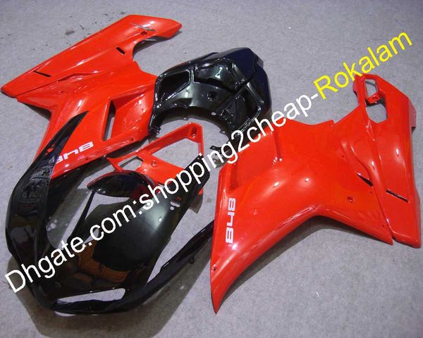 Para Ducati Cowling 848 1098 2007-2011 1098s 1198 07 08 09 10 11 Motocicleta Kit de Aftermarket Motocicleta Fairing Vermelho preto (moldagem por injeção)