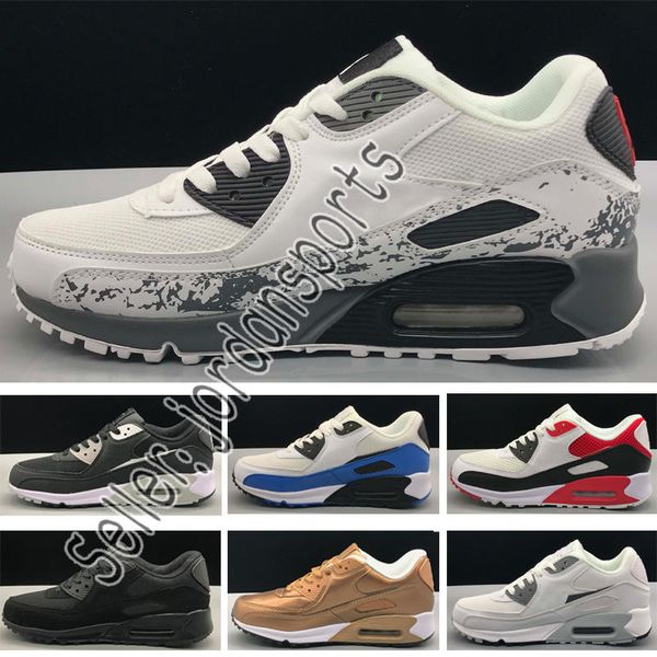 

2019 Wholesale Men Sneakers Shoes Classic 90 Men and woman Shoes Sports Trainer Air Cushion Surface Breathable Sports Shoes 36-45
