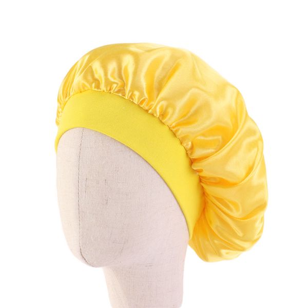 

дети сатин bonnet дети silky сна cap сплошной цвет тюрбан химиотерапия hat, Slivery;white