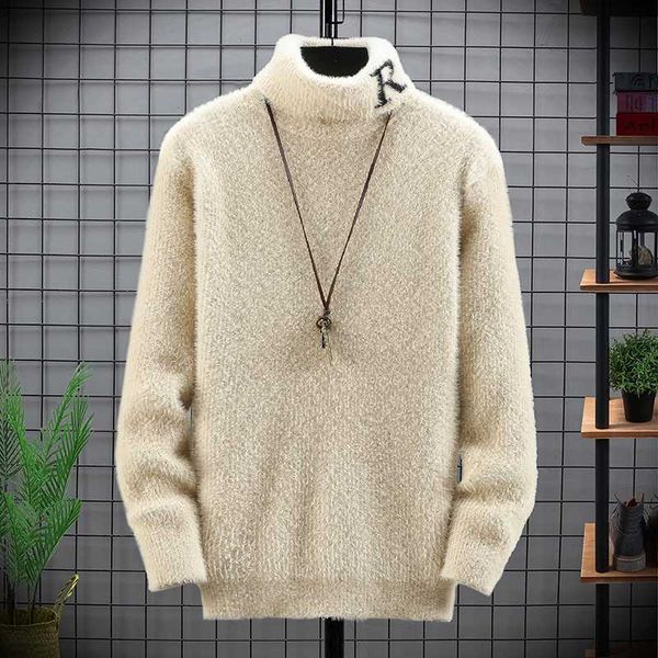 

men's sweaters 2021 winter pullover men turtleneck thick warm christmas male wool knitwear fashion cashmere pull homme, White;black
