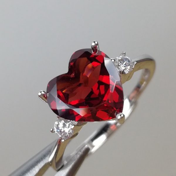 

meibapj fine quality natural red garnet gemstone trendy ring for women real 925 sterling silver charm fine jewelry, Golden;silver