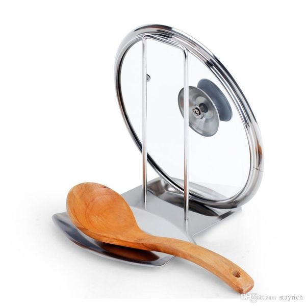 

pot lid holders scoop holder stainless steel pot cover rack and spoon rack multifunctional kitchen storage rack