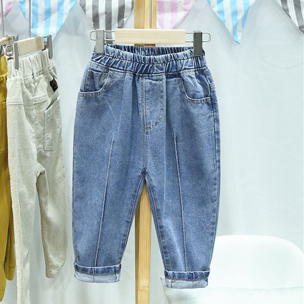 

весна осень ребёнки дети младенцы промытые денима джинсы длинные pant полная длина брюки детские брюки брюки s8388, Blue