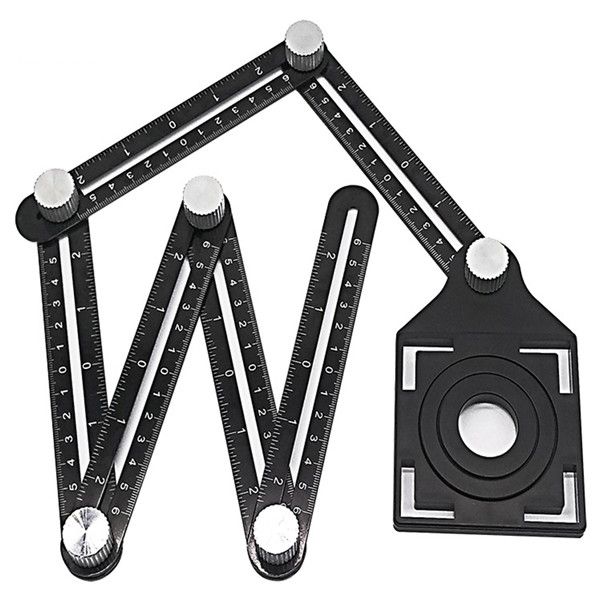 

multi angle aluminium alloy measuring ruler six-folding ruler metal tool for puncher carpentry