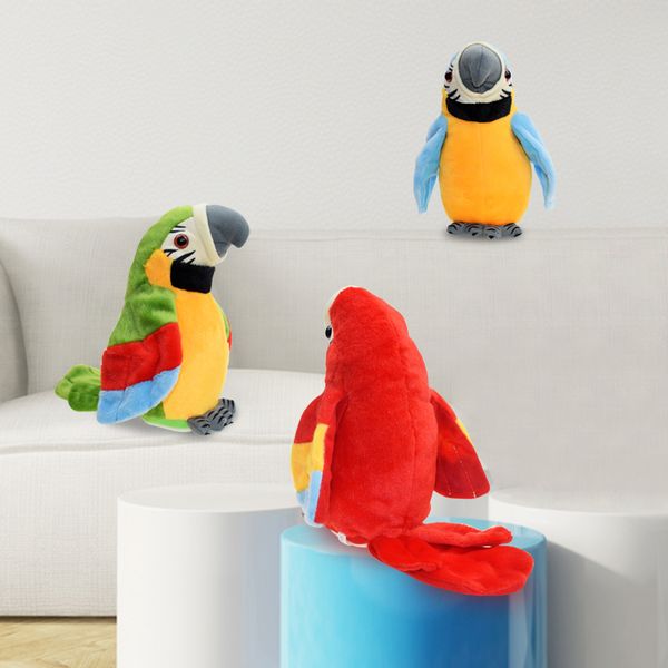 

electric talking parrot plush toys cute speaking record repeats waving wings electronic bird stuffed plush toy kids gift