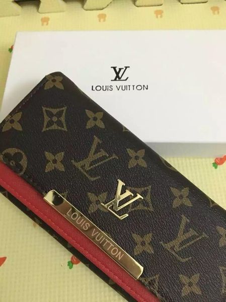 

classic fashion kk wallet long ladies wallet pu leather kardash series handbag ing, Red;black