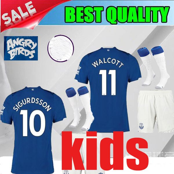 

2019 everton kids home soccer jerseys 19 20 everton boy blue richarlison sigurdsson walcott andre gomes bernard 2020 child football shirts, Black