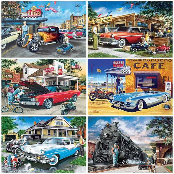 

5d diy diamond painting full square/round drill car cartoon scenery diamond embroidery mosaic cross stitch home art decoration
