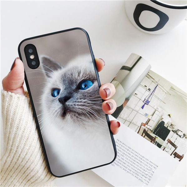 

coque luxury blue eye cat cover for iphone 11 pro xs max xr case for iphone 8 7 6s plus 5s se case soft silicone cover