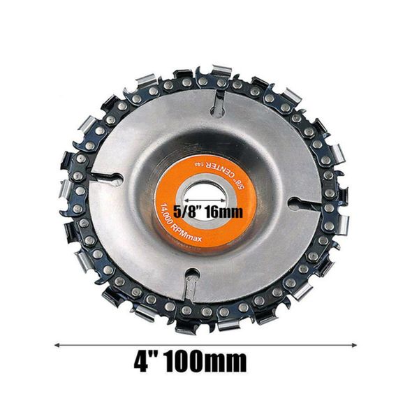 

1pc 4 inch grinder disc with chain 22 tooth fine cut chain set for 100/115 angle grinders wood carving disc cut chainsaw