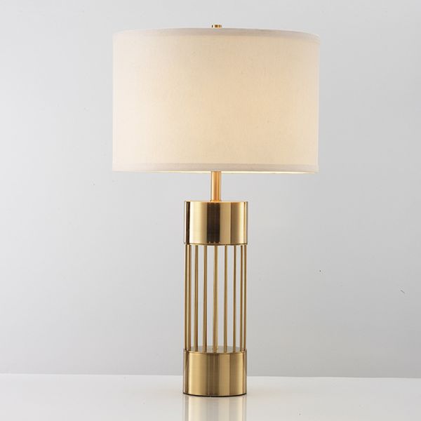 

modern table lamps for living room family bedroom bedside gold metal desk lamp with white fabric shade decorative light