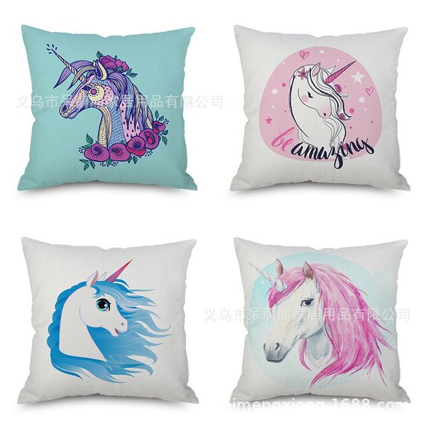 

europe wind unicorn flax embrace pillow case imitate mabaozhen fashion home furnishing back cushion automobile cushion pillow factory