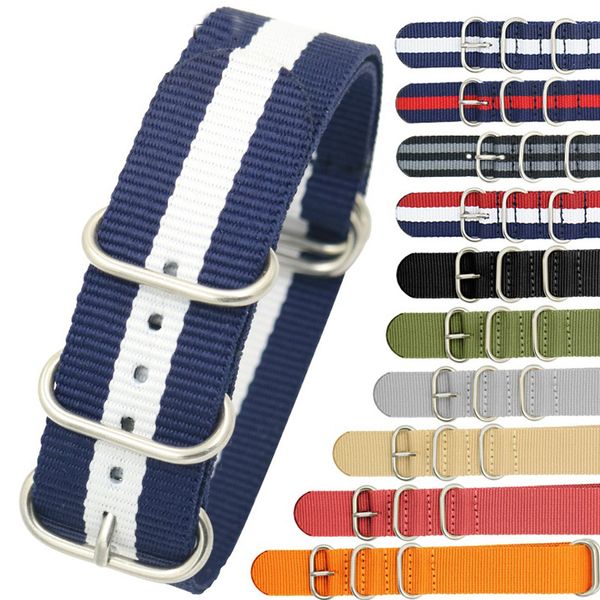 

man nylon resistant straps18mm 20mm 22mm 24mm nylon band watch nato strap for zulu watchband buckle ring, Black;brown