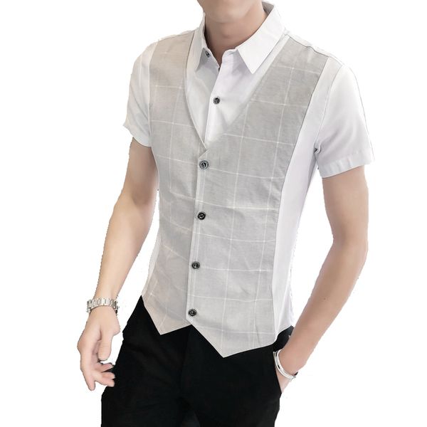 

summer new mens shirts short sleeve 2020 new man shirt fashion casual shirt men white black camisa masculina