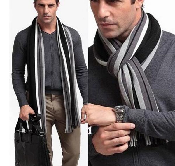 

scarf scarf brand designer striped cotton men winter knit wrap male cashmere bufandas striped shawl with tassel gb1391 aqncd, White;black