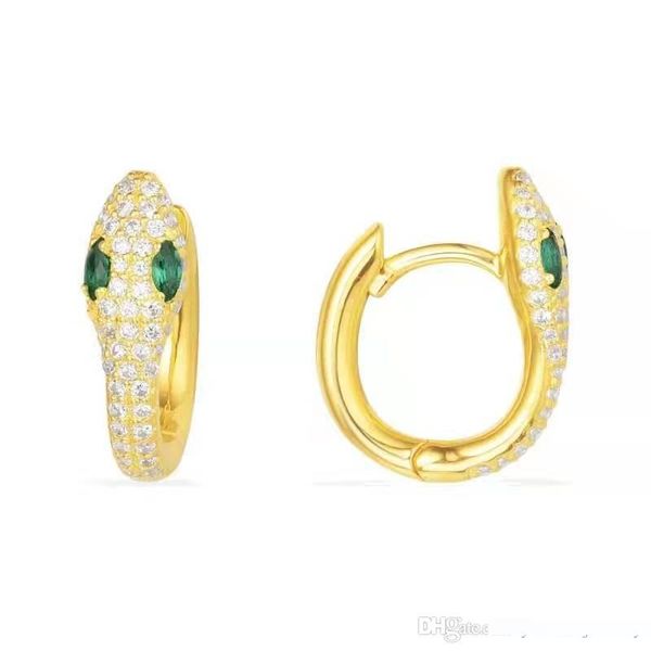 

popular fashion women earrings gold plated full cz snake shaped earrings for girls women for party wedding nice gift, Golden;silver