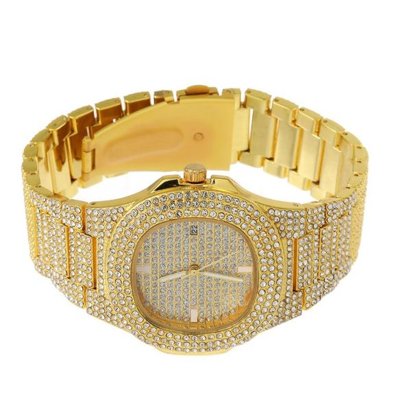 

2020 personalized diamond studded star hip hop watch fashion big dial trendy men's watch ing, Slivery;brown