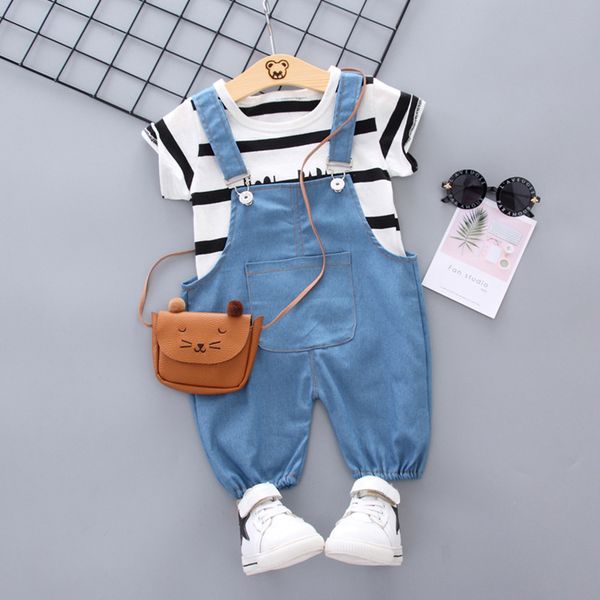 

summer baby boy children casual shirt+pants pure cotton two-piece suits cartoon kids sets clothing girls clothes 1-4y, White