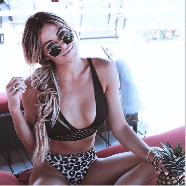 

bikini split swimsuit ladies'grid bikini foreign trade leopard print