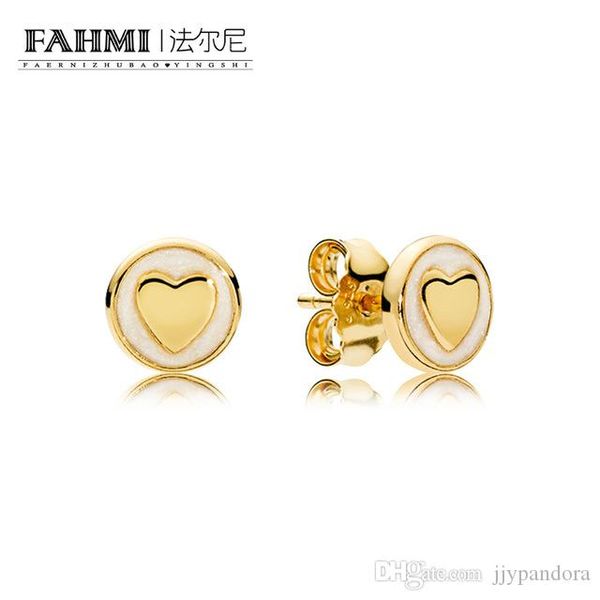

hywo 100% 925 sterling silver 1: 1 original shine sweet statements earring studs 267275en23 vintage women's jewelry wedding, Golden;silver
