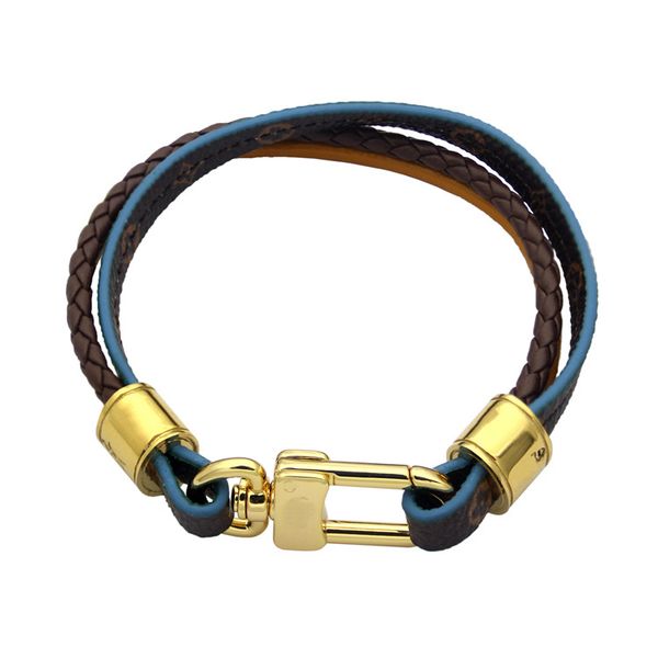 

Ювелирные изделия из титановой стали V письмо замок старый узор кожаный браслет П