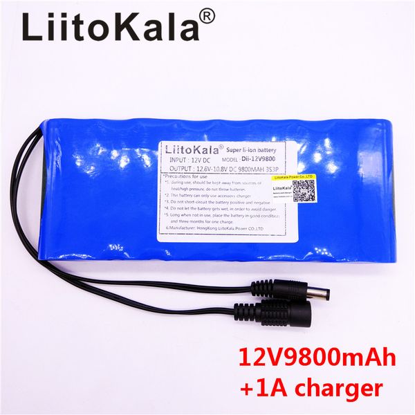 

hk liitokala 12 в 9800 мач 18650 dc 12 в 12.6 в супер аккумуляторная батарея ес / сша штекер адаптера для камеры видеонаблюдения видео аккум