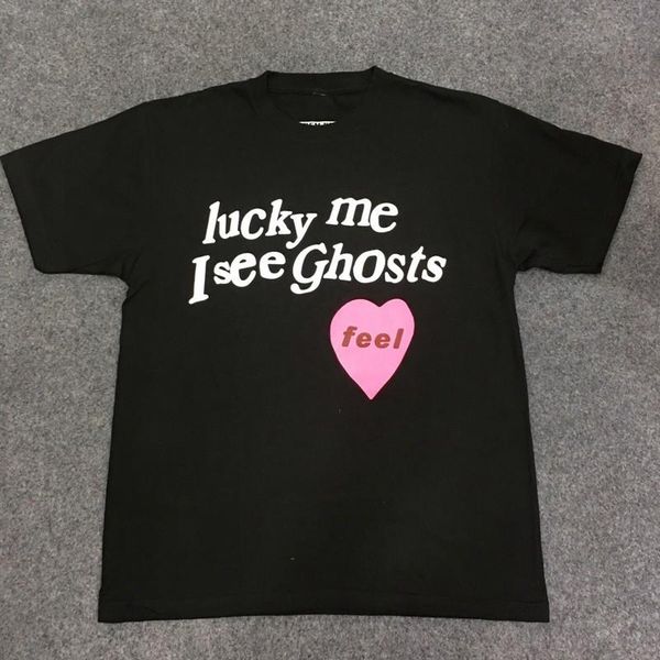 

2020 повезло мне, что дети видят призраков cfg в тройник мужчины женщины граффити письма печатных t-рубашки хип-хоп улица юных коротким рука, White;black