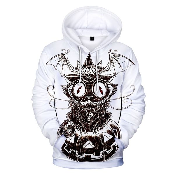 

men's scary halloween lover 3d print party long sleeve hoodies various patterns cool fashion pullovers sweatshirts new style, Black