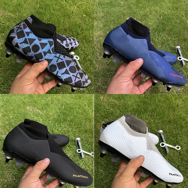 

phantom vsn elite df sg football boots black lux easports game over white blue grey red men mens soccer shoes 39-45
