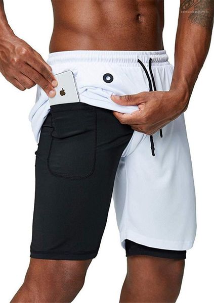 

fitness mens shorts solid color breathable stretch mens short pants casual running male shorts quick drying, White;black