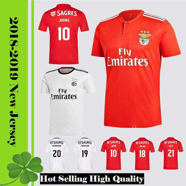 

Men's 2019 Benfica 10 JONAS Soccer Jersey SEFEROVIC GABRIEL KALAICA SALVIO Red Soccer shirt ZIVKOVIC ELISEU Football jerseys
