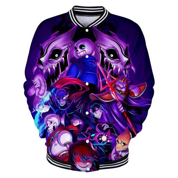 

undertale 3d printed baseball jackets fashion women/men 2019 long sleeve jacket casual streetwear clothes, Black;brown